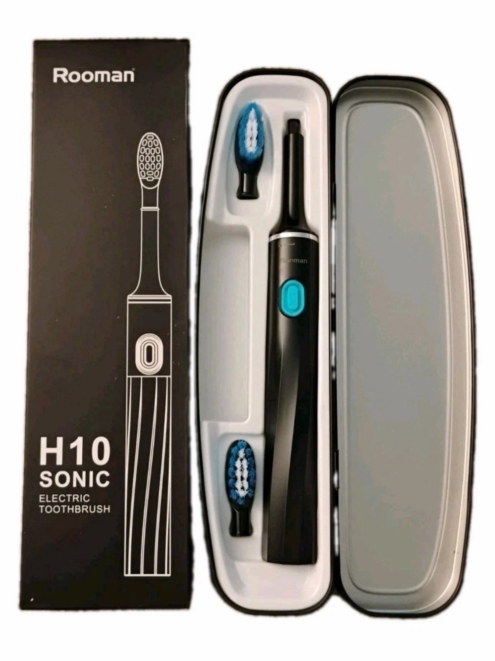 H10 Sonic Electric Toothbrush — Black with Blue Accents